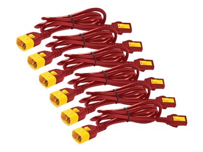 APC Stromkabel - IEC 60320 C13 Verriegelung bis IEC 60320 C14 Verriegelung - 60 cm - Rot (Packung mit 6)