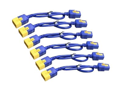 APC Schneider Electric Color Coded Locking Power Cords - Stromkabel - IEC 60320 C20 bis IEC 60320 C19 - 61 cm - Blau (Packung mit 6)