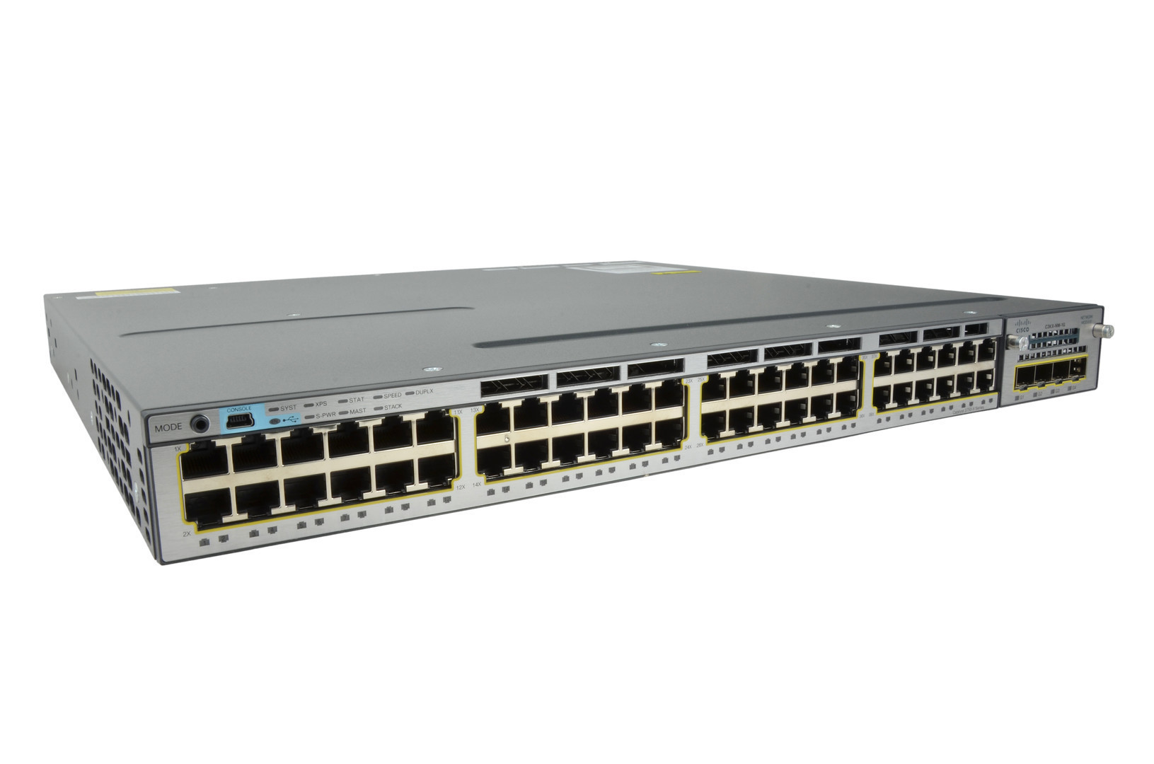 1RU LAN Base Switch  q6 Cisco WS-C3750X-48T-L 48 Ethernet Ports w/ 350W PSU 